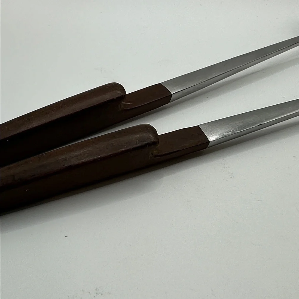 Vintage Mid-Century Modern EPIC Japanese Forged Stainless Salad Serving Utensils